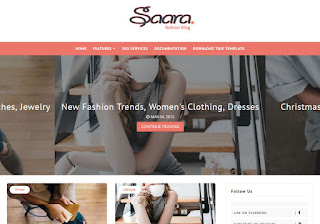 Saara Fashion Blog Blogger Template