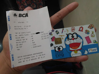 Kartu Flazz Doraemon dan Struk Top Up Flazz