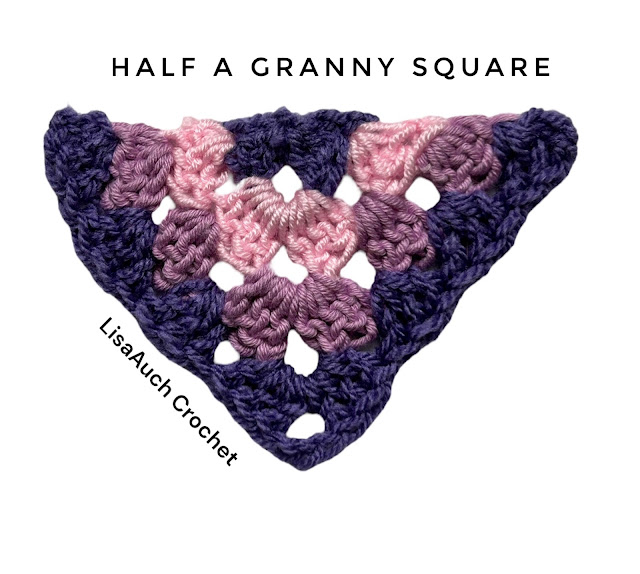 granny Triangle for a bandana headscarf- how to crochet a granny triangle