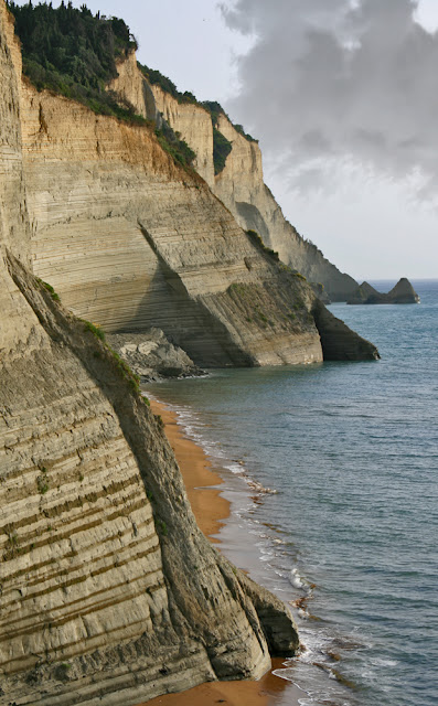 Rocks at the tavern "Panorama". Peroulades. Corfu. Greece