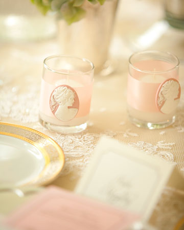 Courtesy of Martha Stewart Weddings these easy to make votive candles make a