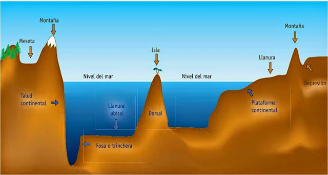 Resultado de imagen para el relieve submarino