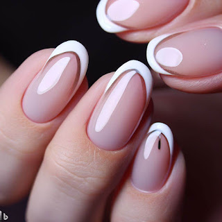 French reverse manicure nail art design