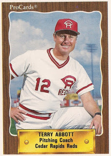 Terry Abbott 1990 Cedar Rapids Reds card