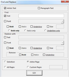 Find and Replace CorelDraw Macro font bold underline italics