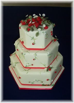 strawberry wedding Cake