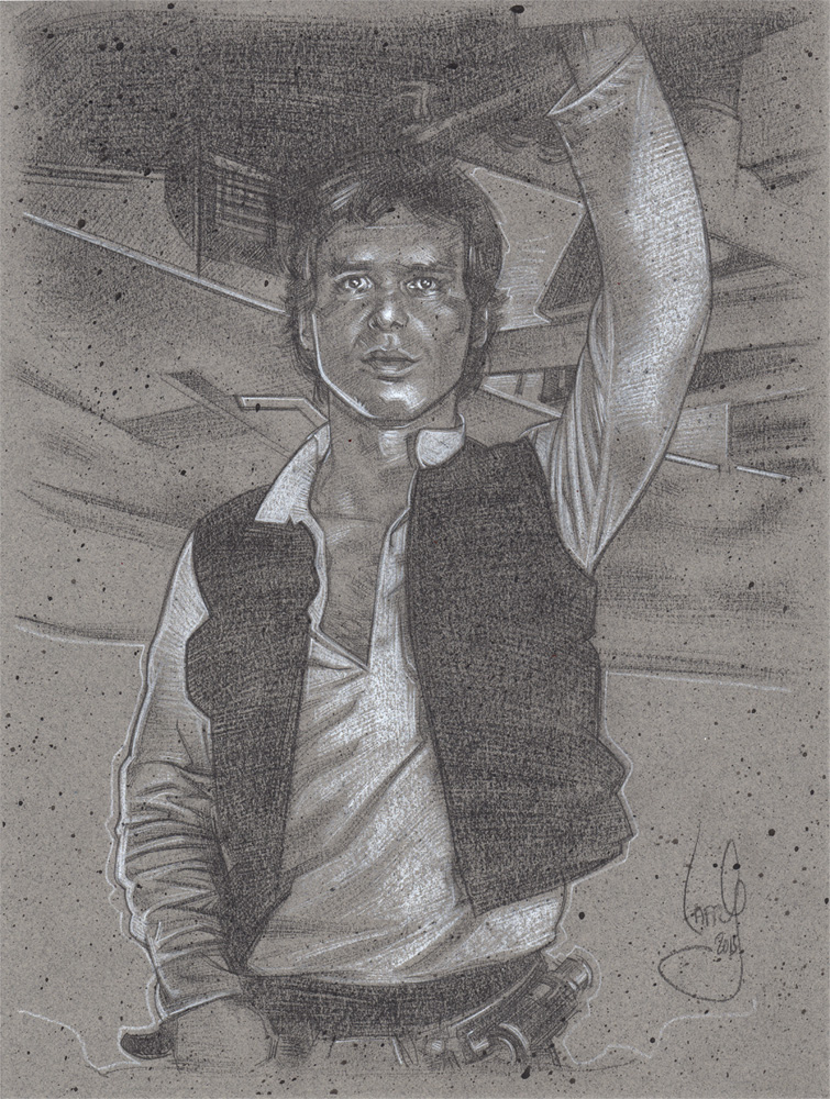 Harrison Ford as Han Solo Art © JEFF LAFFERTY 2015