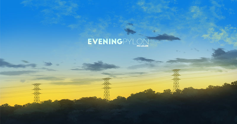 Evening pylon photoshop painting