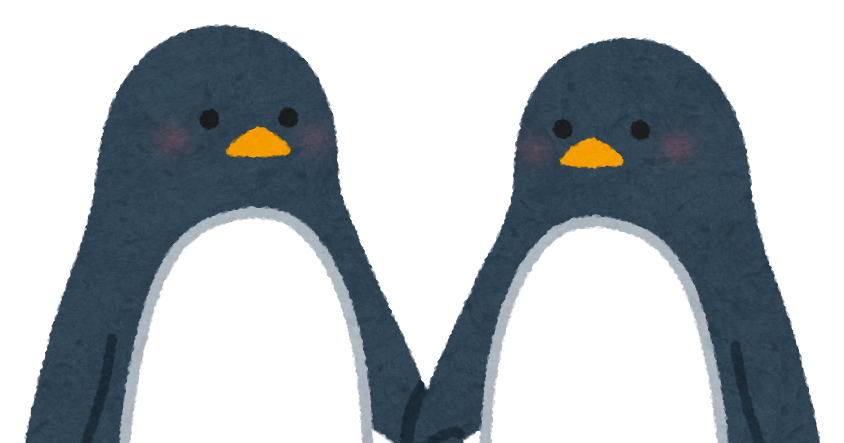 ペンギンのカップルのイラスト かわいいフリー素材集 いらすとや