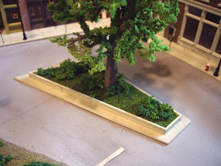 Finished median, complete with ground cover and bushes