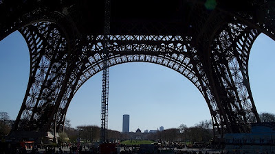 Below the Eiffel Tower