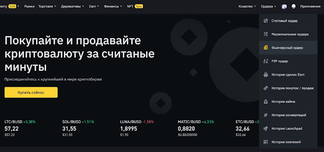 Фьючерсные ордера Binance