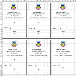 Gambar Contoh Format ID Card Pengawas UN (Ujian Nasional)