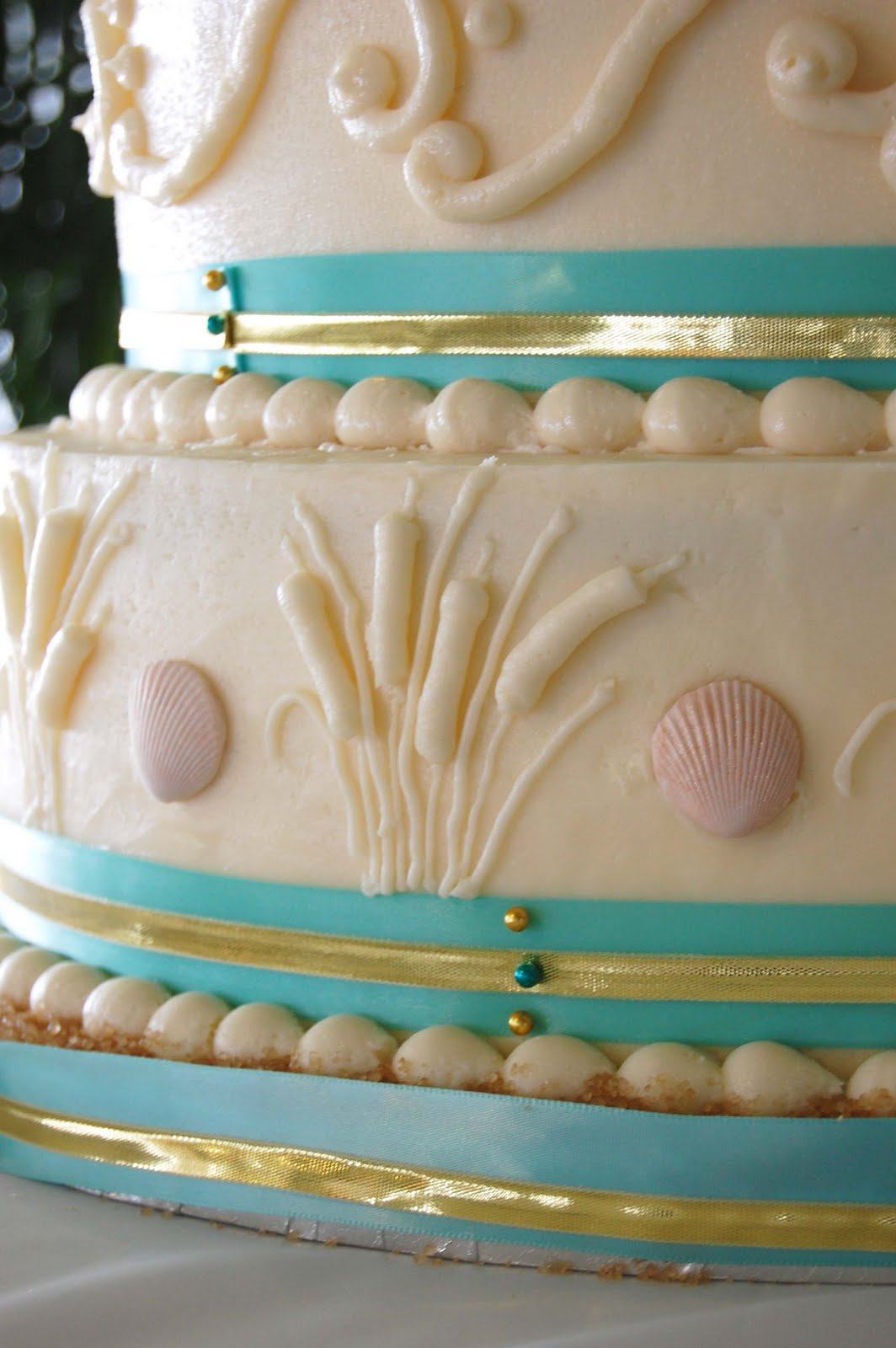 Beach wedding cake