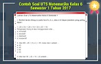 Contoh Soal Uts Matematika Kelas 6 Semester 1 Tahun 2017