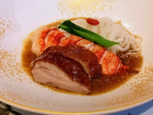 Chinese ramen with rock lobster, Silver Hill Irish Duck, XO sauce