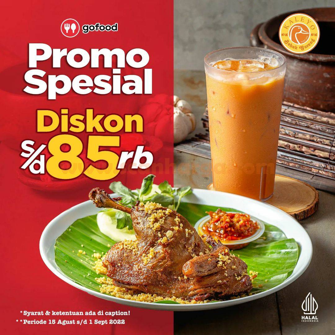 BEBEK KALEYO Promo DISKON 85rb khusus pemesanan via GOFOOD