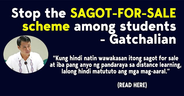 Stop the sagot-for-sale scheme among students - Gatchalian