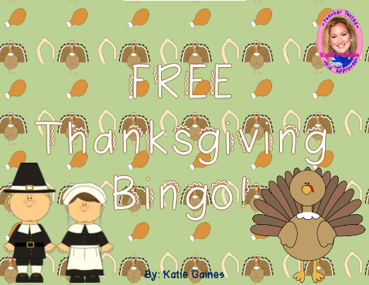 Free Thanksgiving Bingo Game at TeacherSherpa