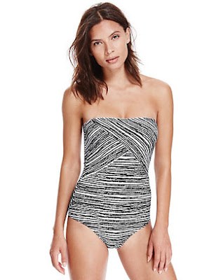 Marks and Spencer Secret Slimming Striped Bandeau Swimsuit