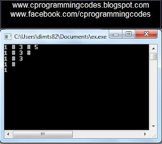 Output of number hash symbol pyramid C program