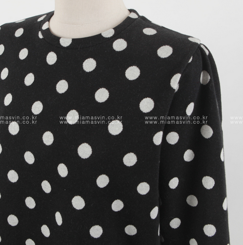 Lace Cuff Polka Dot Top