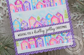 Sunny Studio Stamps: Scenic Route Santa Claus Lane Frilly Frame Dies Christmas Card by Juliana Michaels