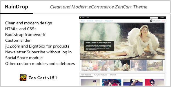 RainDrop - Clean & Modern eCommerce ZenCart Theme - Zen Cart eCommerce