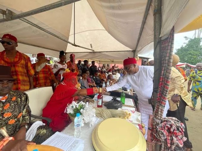 The Executive Chairman of Ahoada West Local Government Area of Rivers State Hon. Hope O. Ikiriko Honours the invitation extended to him by His Imperial Majesty Eze Ekpeye Logbo III on his victory as the king