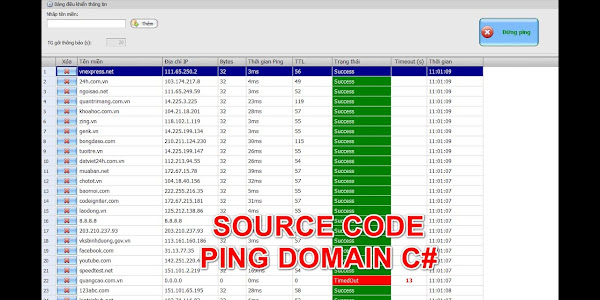[C#] Source code Tool Ping Domain Website