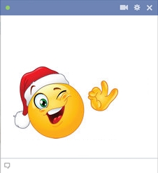 Facebook Smiley With Santa Claus Hat