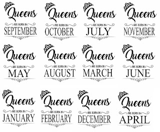 Queen Are Born in Month svg,cut files,silhouette clipart,vinyl files,vector digital,svg file,svg cut file,clipart svg,graphics clipart