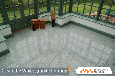 clean the White granite flooring