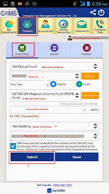 myCAMS - Purchase Mutual Funds