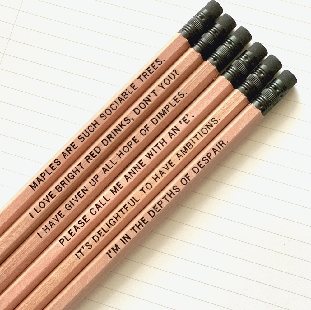 Anne of Green Gables Literary Quote Pencils