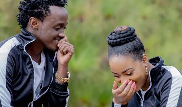 Bahati with his wife Diana Marua.