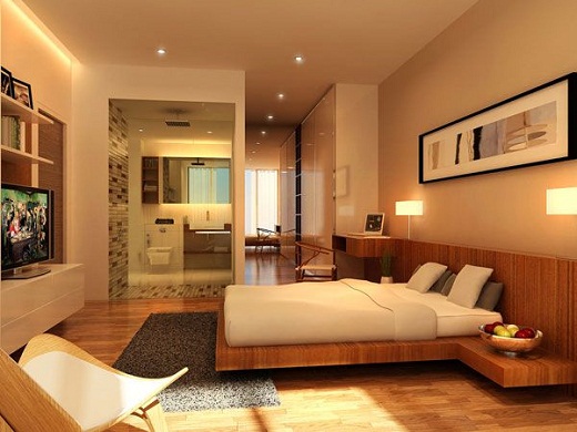 Warm modern bedroom design