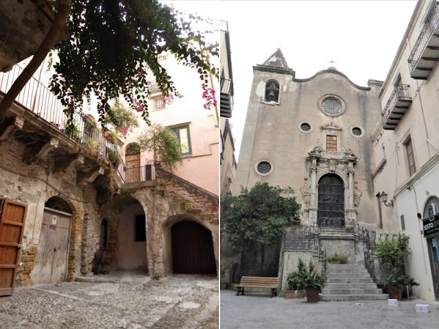 cortile palazzo Pirajno e chiesa Santo Stefano