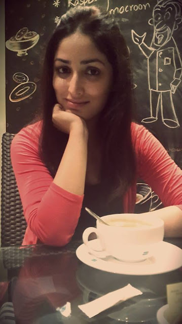 Yami Gautam drinking coffee