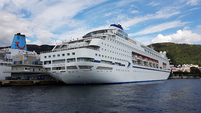 CMV Flagship MV Columbus in Bergen, Norway; Cruise ships in Bergen