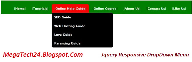 JQuery Responsive Dropdown Menu Example 