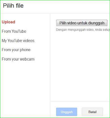 cara upload video ke blog