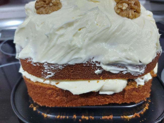 Bizcocho de calabaza con frosting de queso