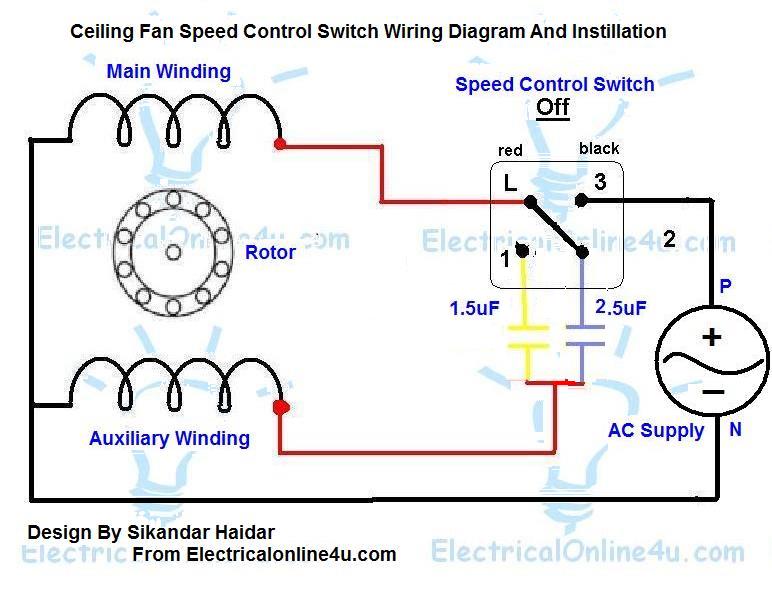Replacing Capacitor In Ceiling Fan With Diagrams | Electrical Online 4u
