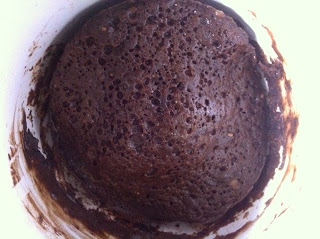 Microwave Chocolate Cake baked
