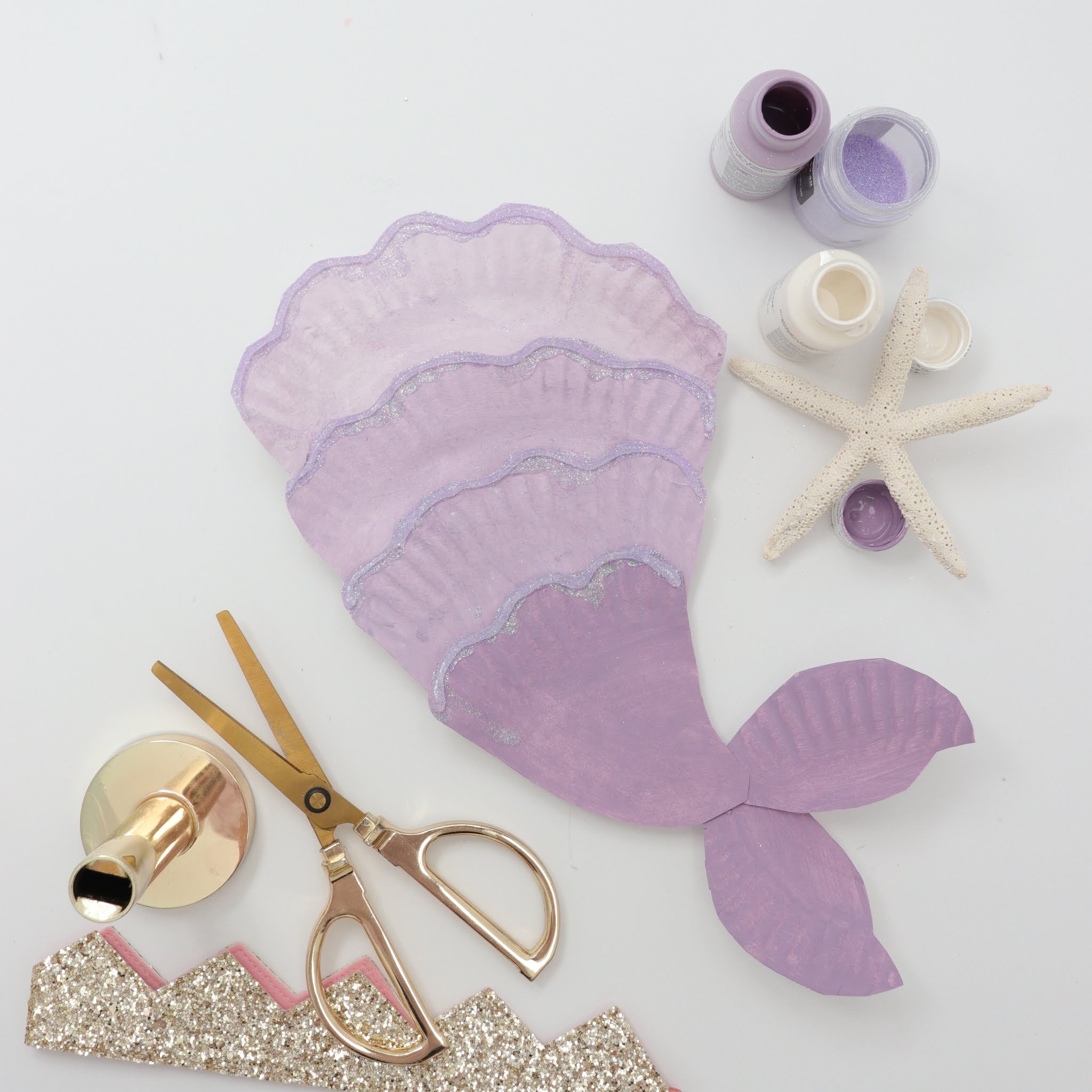 mermaid paper plate craft