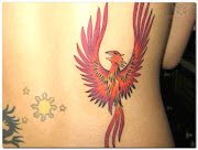 Phoenix Bird Tattoo on back (phoenix back tattoo)