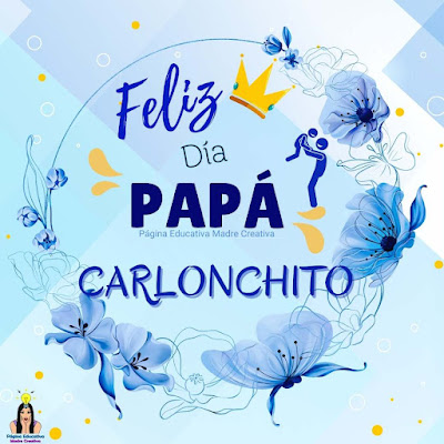 Solapín Feliz Día del Padre - Nombre Carlonchito para imprimir gratis