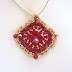 Gold-Siam Red Swarovski Christmas Necklace