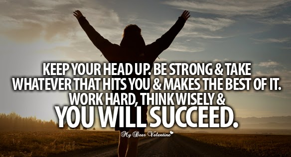 motivational quote keep your head up
